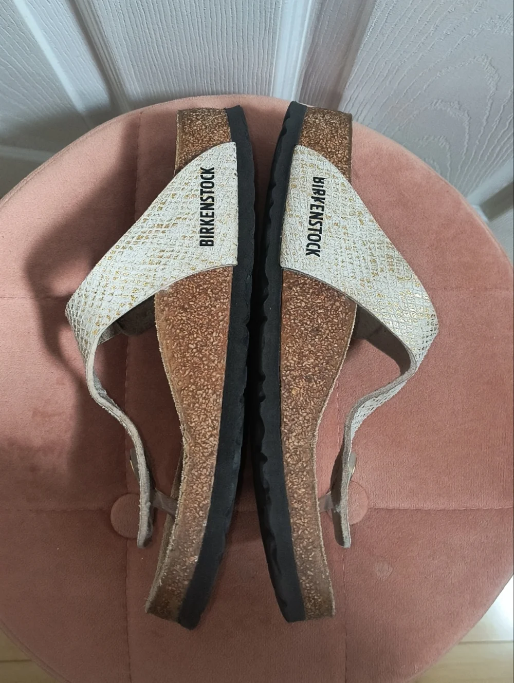 Birkenstock Gizeh Sandals Snake Skin Metallic Size 37 EU / 6-6.5 US - Picture 3 of 7